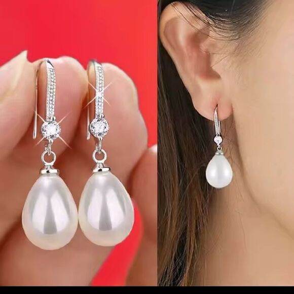 Pearl rhinestone Earrings e99 - Picture 1 of 3